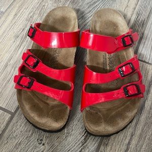 Birki’s Red 3 strap adjustable sandal